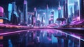 Cityscape of futuristic megalopolis. Advance civilization concept. Creative background.