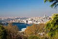 Cityscape with Galata Tower over the Golden Horn in Istanbul, Tu Royalty Free Stock Photo