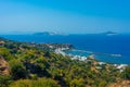 Cityscape of Greek town Mandraki at Nisyros island in Greece