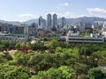 Cityscape of Green Forest Park and Modern Architecture