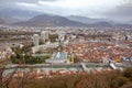 City Grenoble panoramic view from the Bastille France Europe Royalty Free Stock Photo