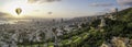 The cityscape of Haifa city and metropolitan area. Panoramic view of the Bahai gardens. Royalty Free Stock Photo