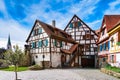 Cityscape with half-timbered in Rottenburg am Neckar, Tuebingen