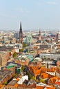 Cityscape of Hamburg from the famous tower Michaelis