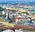 Cityscape of Hamburg from the famous tower Michaelis