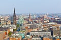 Cityscape of Hamburg from the famous tower Michaelis