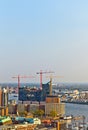 Cityscape of Hamburg from the famous tower Michaelis