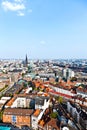 Cityscape of Hamburg from the famous tower Michaelis