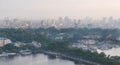 Cityscape of Hanoi and lake Hoan kiem in Vietnam Asia late in the evening Royalty Free Stock Photo