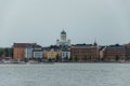 Cityscape of Helsinki, South Harbor and Market Square, Finland.