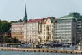 Cityscape of Helsinki, South Harbor and Market Square, Finland.