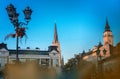 Cityscape, historical center in the old town of Novi Sad Serbia, travel to the Balkan countries