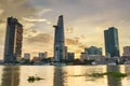 Cityscape of Ho Chi Minh city at beautiful sunset, Vietnam