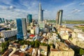 Cityscape of Ho Chi Minh city at beautiful sunset, viewed over Saigon river. Royalty Free Stock Photo