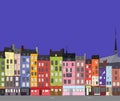 Cityscape Honfleur, vector illustration