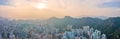 Cityscape of Hong Kong, near the iconic Lion Rock Mountain Royalty Free Stock Photo