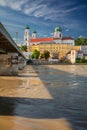 Passau Skyline, Germany at sunset.