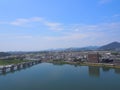 Cityscape of Inuyama city in Aichi, Japan Royalty Free Stock Photo