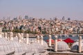 Cityscape of Istanbul at Golden Horn. Panorama of the old town with Galata tower in Karakoy District, Turkey. Touristic