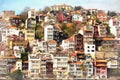 Cityscape of Istanbul from the water colorful painting looks like picture, Turkey.