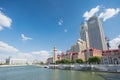 Cityscape of Jinwan Plaza (Jinwan Guangchang) with blue sky back
