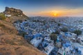 Cityscape of Jodhpur at sunrise in Rajasthan, India.