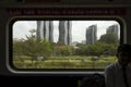 Cityscape of Kuala Lumpur from the KTM train line, Malaysia Royalty Free Stock Photo