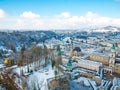 Cityscape landscape salzburg austria blue sky winter season snow moutain Royalty Free Stock Photo