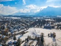 Cityscape landscape salzburg austria blue sky winter season snow moutain Royalty Free Stock Photo