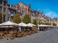 Cityscape of Leuven, Belgium with cityhall and beautiful historical buildings in Oude Markt in