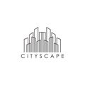 Cityscape logo design vector template