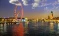 Cityscape of London city over the Thames river Royalty Free Stock Photo