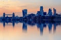Cityscape of London at sunset Royalty Free Stock Photo