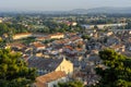 A cityscape with a lot of buildings in France in the summer dawn at the Park Colline Saint Europe Royalty Free Stock Photo