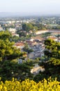 A cityscape with a lot of buildings in France in the summer dawn at the Park Colline Saint Europe Royalty Free Stock Photo