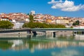 Cityscape of Lyon, France with reflections in the water Royalty Free Stock Photo