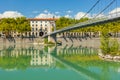 Cityscape of Lyon, France with reflections in the water Royalty Free Stock Photo