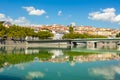 Cityscape of Lyon, France with reflections in the water Royalty Free Stock Photo