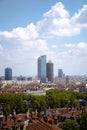 Cityscape of Lyon skyline with a blue sky