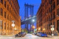 Cityscape with the Manhattan Bridge from Brooklyn Royalty Free Stock Photo