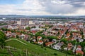 Cityscape of Maribor city in Slovenia, Europe with houses and industrial buildings