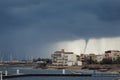 Cityscape of Marzamemi, province of Siracuse at stormy day. Royalty Free Stock Photo