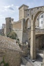 Medicean acqueduct arcade and Orsini fortress tower, Pitigliano, Italy