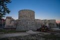 Cityscape with medieval castel at Avezzano in Abruzzo, Italy