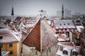 Cityscape with Medieval Old Town, Tallinn, Estonia. Beatiful winter view of Tall Royalty Free Stock Photo