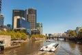 Cityscape of Melbourne from Yarra River.