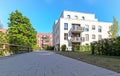 Cityscape with modern apartment buildings in a new residential area in the city, Concept for construction industy, estate agent Royalty Free Stock Photo