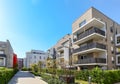 Cityscape with modern apartment buildings in a new residential area in the city, Concept for construction industy, estate agent Royalty Free Stock Photo