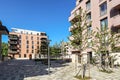 Cityscape with modern apartment buildings in a new residential area in the city, Concept for construction industy, estate agent Royalty Free Stock Photo