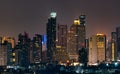 Cityscape of modern building in the night. Modern architecture office building. Skyscraper with beautiful evening sky. Business Royalty Free Stock Photo